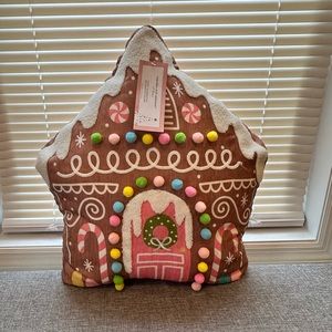 Cupcakes and Cashmere Gingerbread House Pastel Pillow